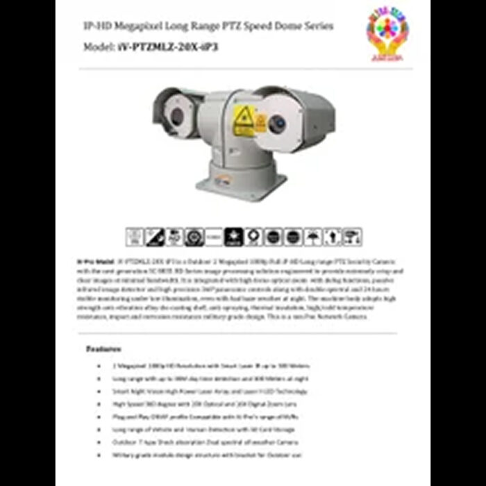 Long Range Military Grade PTZ Camera - Day 3 KM - Night 300 Mtrs - IV-PTZMLZ-20X-IP3 - Image 3