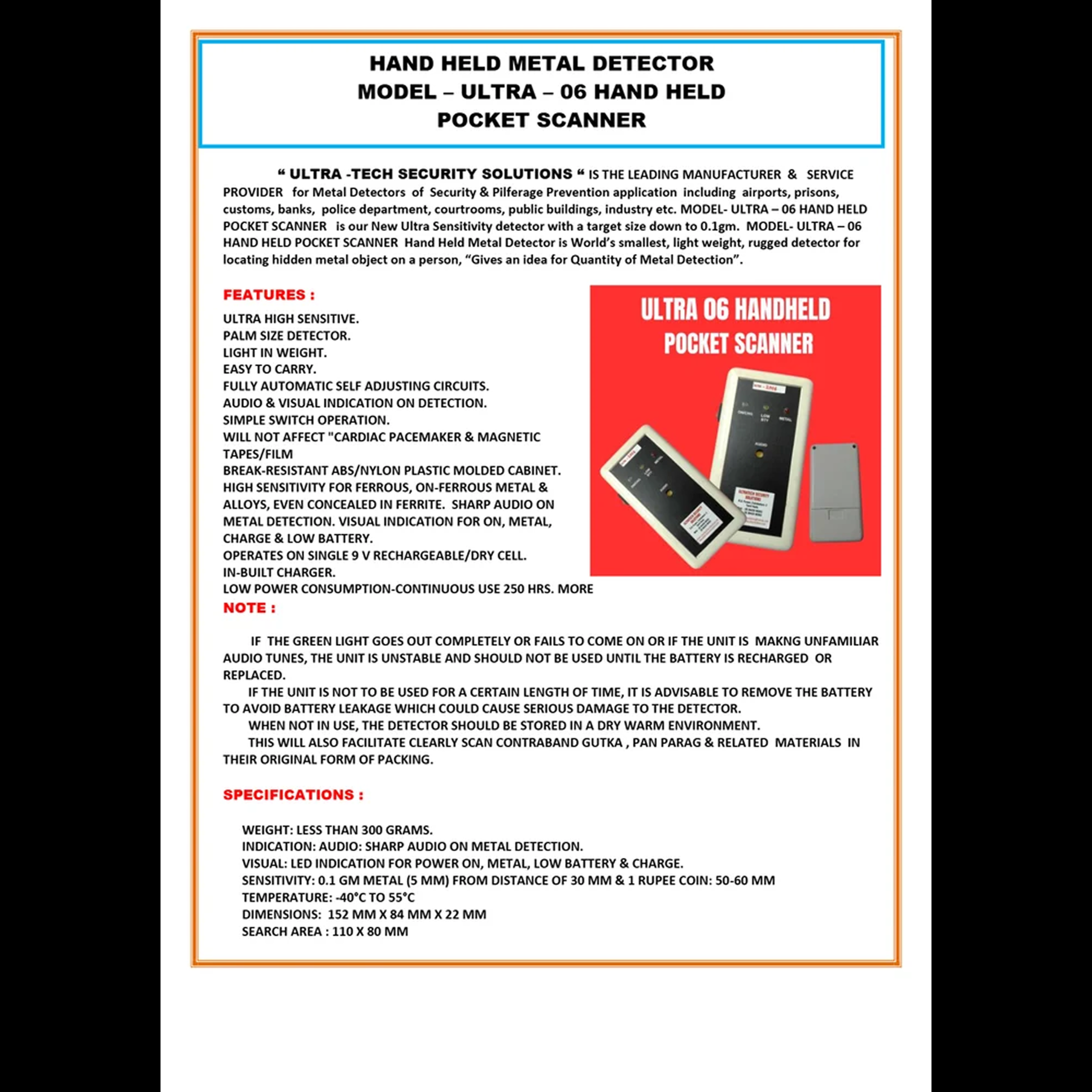 Group 143 Hand Needle Detector – Pocket Scanner - Image 1