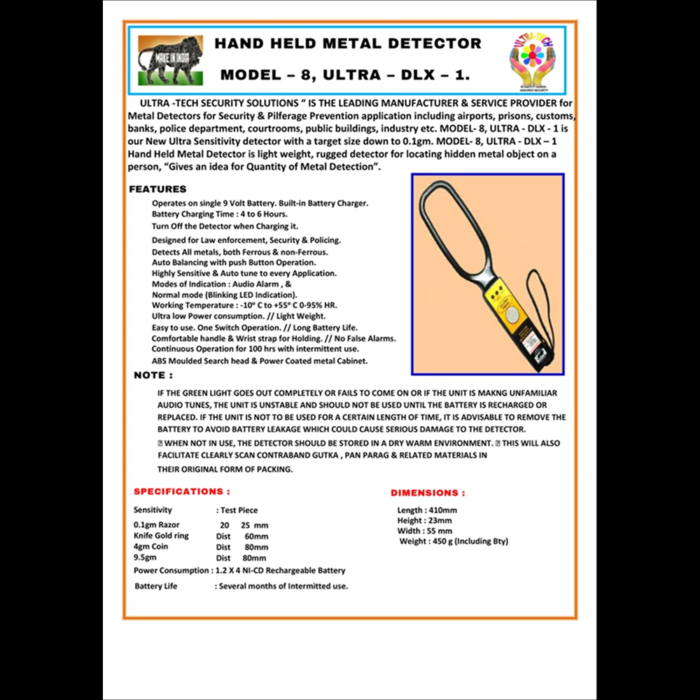 Security Metal Detector – Ultra DLX 1 - Image 5