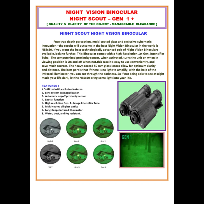 Night Vision Binocular - Night Scout - Gen -1 - Image 3